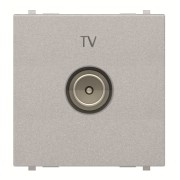 2CLA225070N1301 Механизм ТВ розетки, простой, 2-модульный, серия Zenit, цвет серебристый