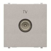 2CLA225070N1301 Механизм ТВ розетки, простой, 2-модульный, серия Zenit, цвет серебристый