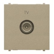 2CLA225070N1901 Механизм ТВ розетки, простой, 2-модульный, серия Zenit, цвет шампань