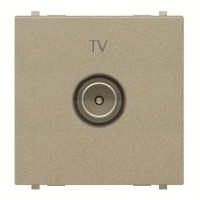 2CLA225070N1901 Механизм ТВ розетки, простой, 2-модульный, серия Zenit, цвет шампань