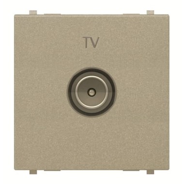 2CLA225070N1901 Механизм ТВ розетки, простой, 2-модульный, серия Zenit, цвет шампань