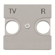 2CLA225080N1301 Накладка для TV-R розетки, 2-модульная, серия Zenit, цвет серебристый
