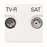 2CLA225180N1101 Розетка TV-R-SAT проходная с накладкой, серия Zenit, цвет альпийский белый