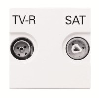 2CLA225170N1101 Розетка TV-R-SAT оконечная с накладкой, серия Zenit, цвет альпийский белый