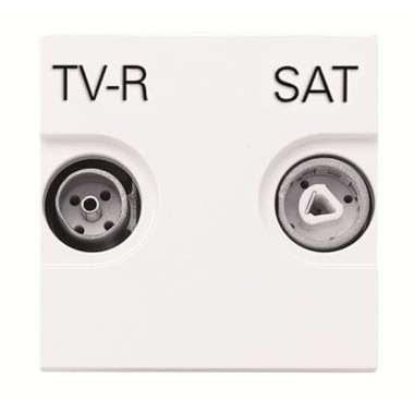 2CLA225180N1101 Розетка TV-R-SAT проходная с накладкой, серия Zenit, цвет альпийский белый