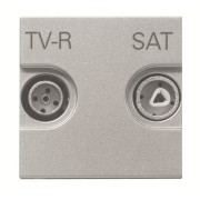 2CLA225170N1301 Розетка TV-R-SAT оконечная с накладкой, серия Zenit, цвет серебристый