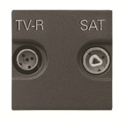 2CLA225170N1801 Розетка TV-R-SAT оконечная с накладкой, серия Zenit, цвет антрацит