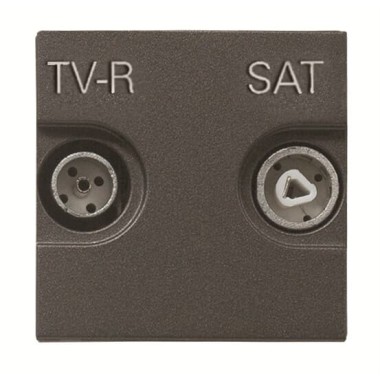 2CLA225180N1801 Розетка TV-R-SAT проходная с накладкой, серия Zenit, цвет антрацит