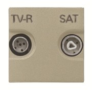 2CLA225170N1901 Розетка TV-R-SAT оконечная с накладкой, серия Zenit, цвет шампань