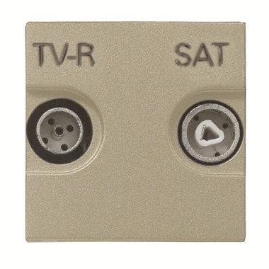 2CLA225170N1901 Розетка TV-R-SAT оконечная с накладкой, серия Zenit, цвет шампань