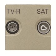 2CLA225180N1901 Розетка TV-R-SAT проходная с накладкой, серия Zenit, цвет шампань