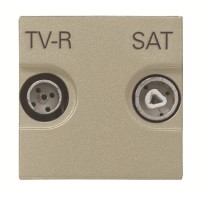 2CLA225180N1901 Розетка TV-R-SAT проходная с накладкой, серия Zenit, цвет шампань