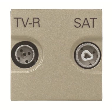 2CLA225180N1901 Розетка TV-R-SAT проходная с накладкой, серия Zenit, цвет шампань