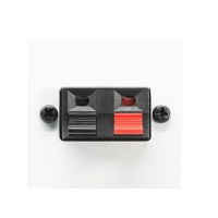 2CLA225710N1101 Механизм аудиоразъёма для подключения громкоговорителей/динамиков (прищепки), чёрный+красный, 2-модульный, серия Zenit, цвет альпийский белый