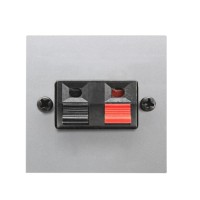 2CLA225710N1301 Механизм аудиоразъёма для подключения громкоговорителей/динамиков (прищепки), чёрный+красный, 2-модульный, серия Zenit, цвет серебристый