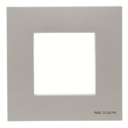 2CLA227100N1301 Рамка 1-постовая, 2-модульная, серия Zenit, цвет серебристый