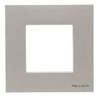 2CLA227100N1301 Рамка 1-постовая, 2-модульная, серия Zenit, цвет серебристый