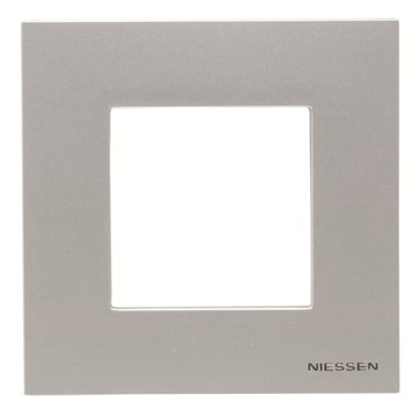 2CLA227100N1301 Рамка 1-постовая, 2-модульная, серия Zenit, цвет серебристый