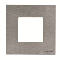 2CLA227100N4001 Рамка 1-постовая, 2-модульная, серия Zenit, натуральная сталь