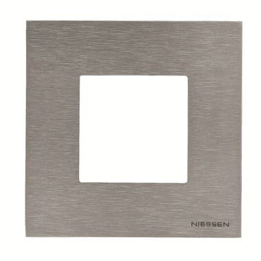 2CLA227100N4001 Рамка 1-постовая, 2-модульная, серия Zenit, натуральная сталь