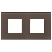 2CLA227200N3701 Рамка 2-постовая, 2-модульная, серия Zenit, стекло Кофейное