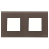 2CLA227200N3701 Рамка 2-постовая, 2-модульная, серия Zenit, стекло Кофейное