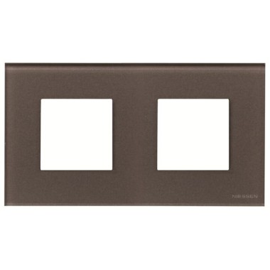 2CLA227200N3701 Рамка 2-постовая, 2-модульная, серия Zenit, стекло Кофейное