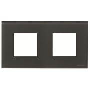 2CLA227200N3801 Рамка 2-постовая, 2-модульная, серия Zenit, стекло Графит