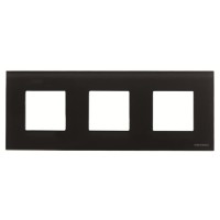2CLA227300N3101 Рамка 3-постовая, серия Zenit, стекло чёрное
