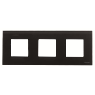 2CLA227300N3101 Рамка 3-постовая, серия Zenit, стекло чёрное