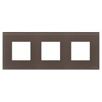 2CLA227300N3701 Рамка 3-постовая, 2-модульная, серия Zenit, стекло Кофейное