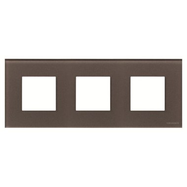 2CLA227300N3701 Рамка 3-постовая, 2-модульная, серия Zenit, стекло Кофейное