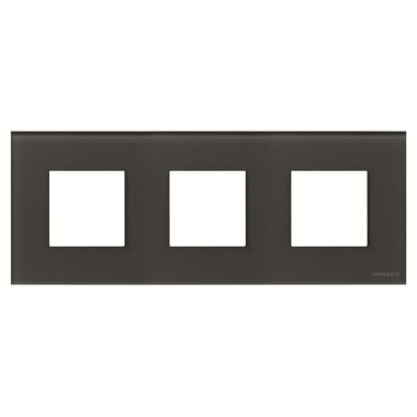 2CLA227300N3801 Рамка 3-постовая, 2-модульная, серия Zenit, стекло Графит
