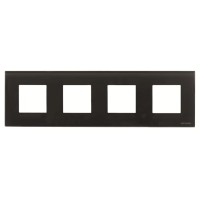 2CLA227400N3101 Рамка 4-постовая, серия Zenit, стекло чёрное
