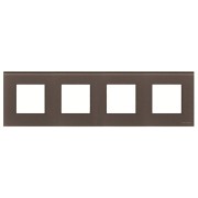 2CLA227400N3701 Рамка 4-постовая, 2-модульная, серия Zenit, стекло Кофейное