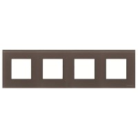 2CLA227400N3701 Рамка 4-постовая, 2-модульная, серия Zenit, стекло Кофейное