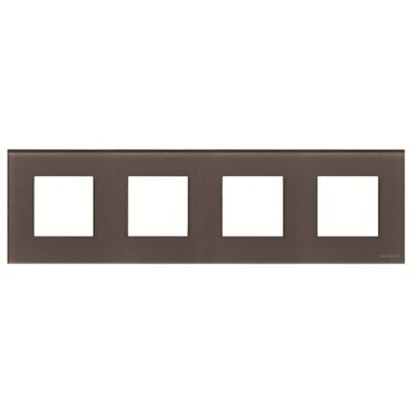 2CLA227400N3701 Рамка 4-постовая, 2-модульная, серия Zenit, стекло Кофейное