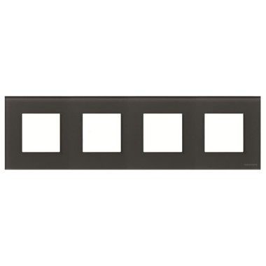2CLA227400N3801 Рамка 4-постовая, 2-модульная, серия Zenit, стекло Графит