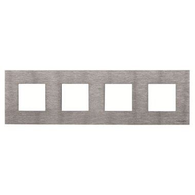 2CLA227400N4001 Рамка 4-постовая, серия Zenit, натуральная сталь