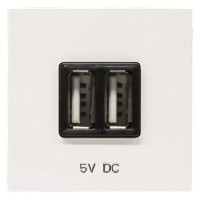 2CLA228500N1101 Механизм USB зарядного устройства, 2М, 2х750 мА / 1х1500 мА, серия Zenit, цвет альпийский белый