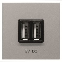 2CLA228500N1301 Механизм USB зарядного устройства, 2М, 2х750 мА / 1х1500 мА, серия Zenit, цвет серебристый