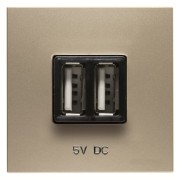 2CLA228500N1901 Механизм USB зарядного устройства, 2М, 2х750 мА / 1х1500 мА, серия Zenit, цвет шампань