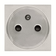 2CLA228700N1301 Розетка французского стандарта с центральным контактом заземления, со шторками, 16А / 250 В, серия Zenit, цвет серебристый