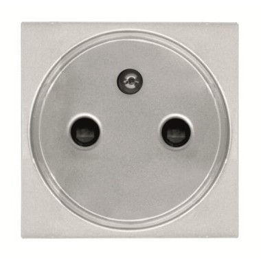 2CLA228700N1301 Розетка французского стандарта с центральным контактом заземления, со шторками, 16А / 250 В, серия Zenit, цвет серебристый
