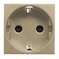 2CLA228800N1901 Розетка SCHUKO с заземлением, со шторками, 16А / 250В, серия Zenit, цвет шампань