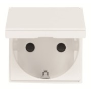 2CLA228810N1101 Розетка SCHUKO с заземлением, с крышкой, со шторками, 16А / 250В, серия Zenit, цвет альпийский белый