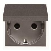 2CLA228810N1801 Розетка SCHUKO с заземлением, с крышкой, со шторками, 16А / 250В, серия Zenit, цвет антрацит