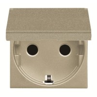 2CLA228810N1901 Розетка SCHUKO с заземлением, с крышкой, со шторками, 16А / 250В, серия Zenit, цвет шампань