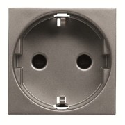 2CLA228860N1801 Розетка SCHUKO с заземлением и безвинтовыми клеммами, со шторками, 16А / 250В, серия Zenit, цвет антрацит