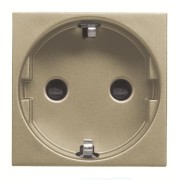 2CLA228860N1901 Розетка SCHUKO с заземлением и безвинтовыми клеммами, со шторками, 16А / 250В, серия Zenit, цвет шампань